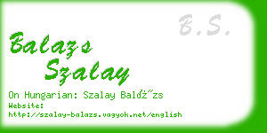 balazs szalay business card